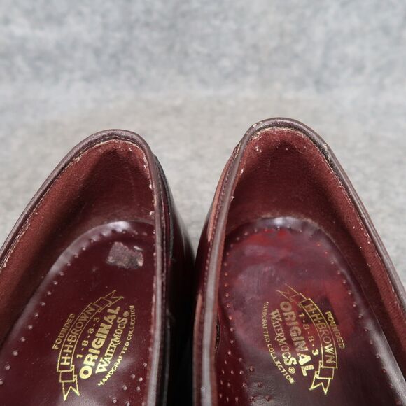 HH Brown Shoes Mens 9 Loafer Tassel Dress Handcrafted Water Mocs Leather Vintage - Picture 14 of 16